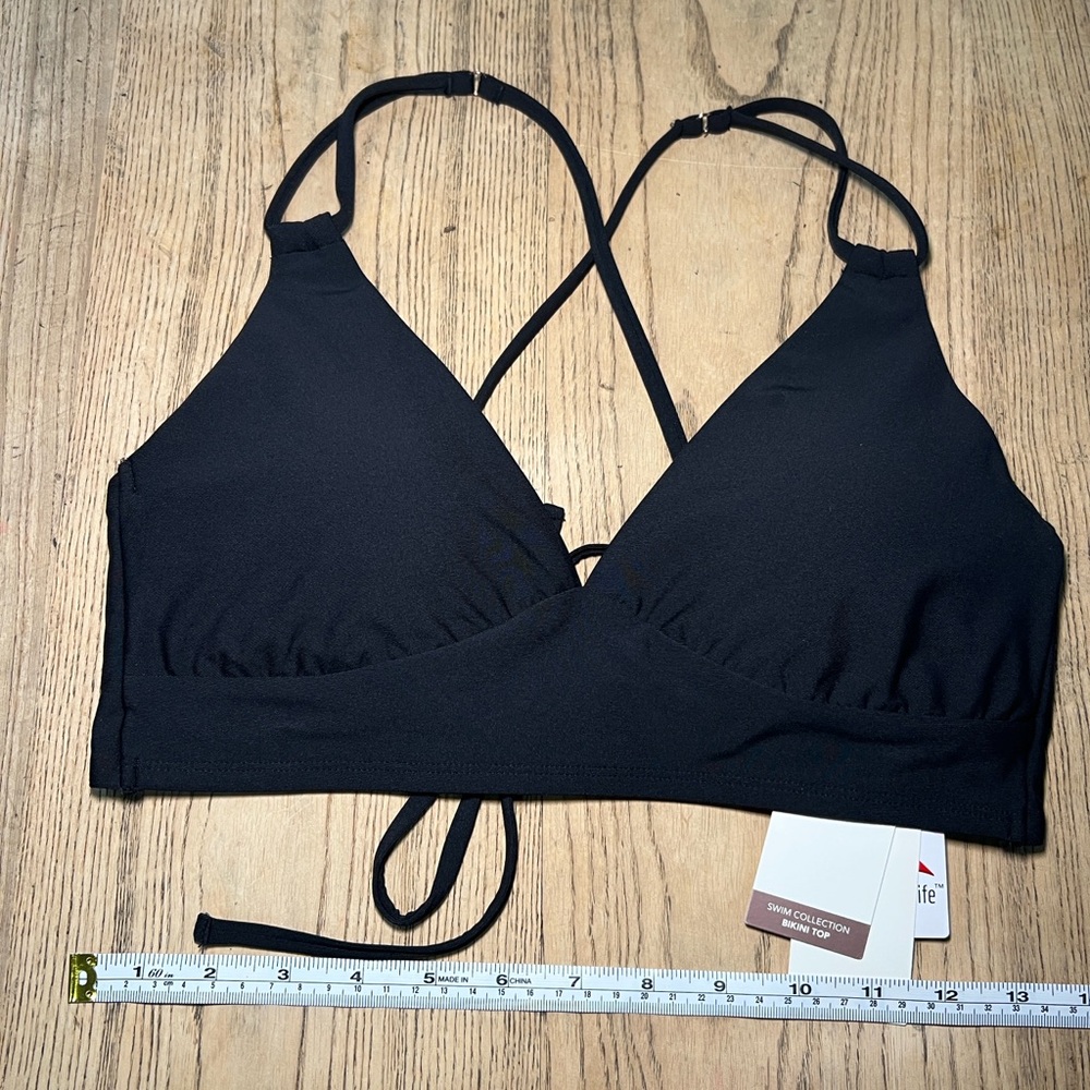 CALIA by Carrie Underwood Black Bikini Top